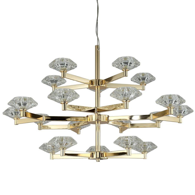 Люстра Yerker Chandelier Gold 20 Глянцевое золото Прозрачный Люстра Yerker Chandelier Gold 20 Глянцевое золото Прозрачный в Челябинске | Loft Concept
