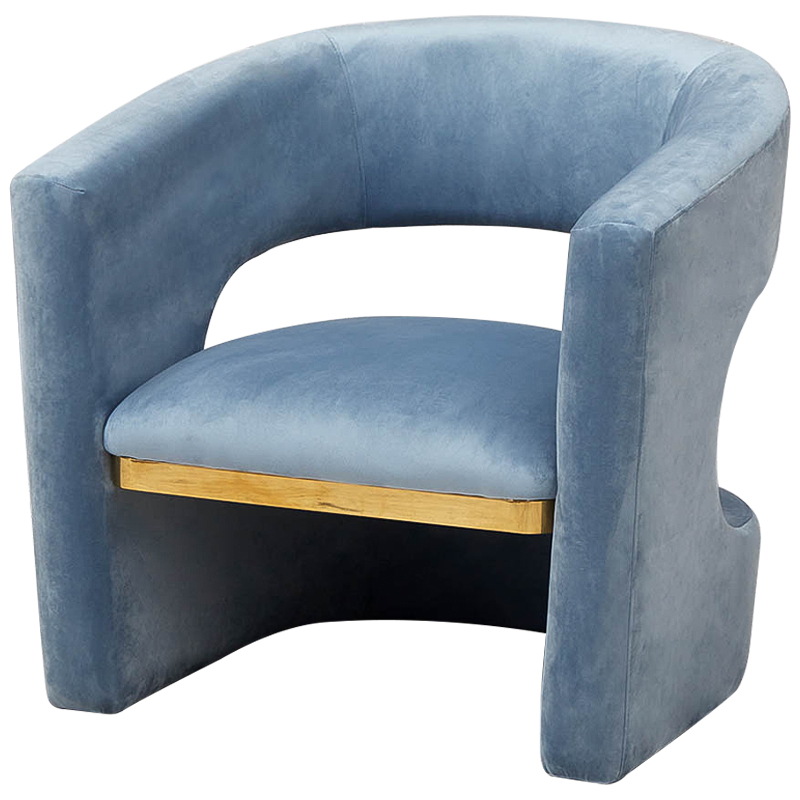 Кресло голубое Walsh Blue Armchair Голубой Глянцевое золото Кресло голубое Walsh Blue Armchair Голубой Глянцевое золото в Челябинске | Loft Concept