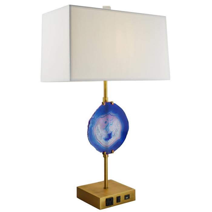 Настольная лампа Blue Agate Table Lamp Латунь Сапфирово-синий Настольная лампа Blue Agate Table Lamp Латунь Сапфирово-синий в Челябинске | Loft Concept