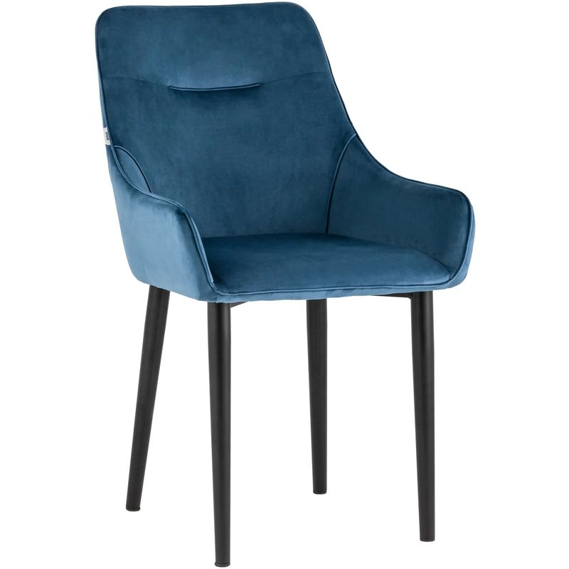 Стул Joan Chair Синий Велюр Синий Черный Стул Joan Chair Синий Велюр Синий Черный в Челябинске | Loft Concept