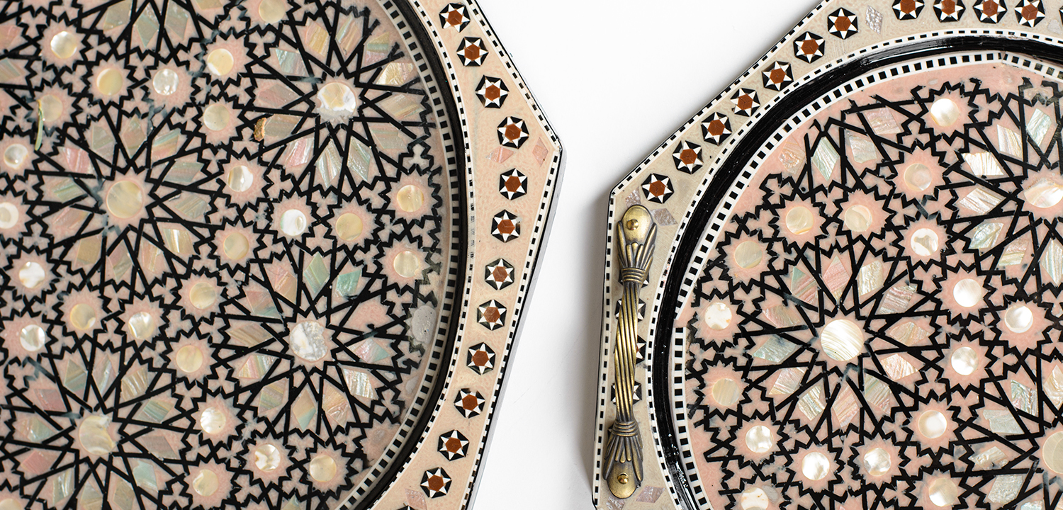 Комплект подносов инкрустация перламутром - фото №1