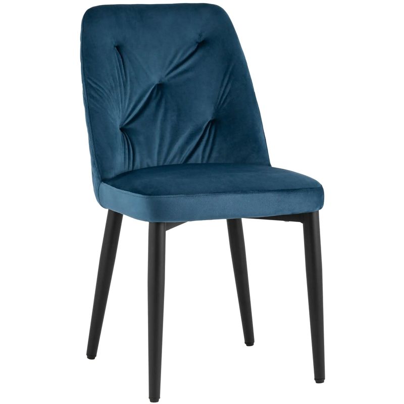 Стул Emma Chair Синий Велюр Синий Черный в Челябинске | Loft Concept 