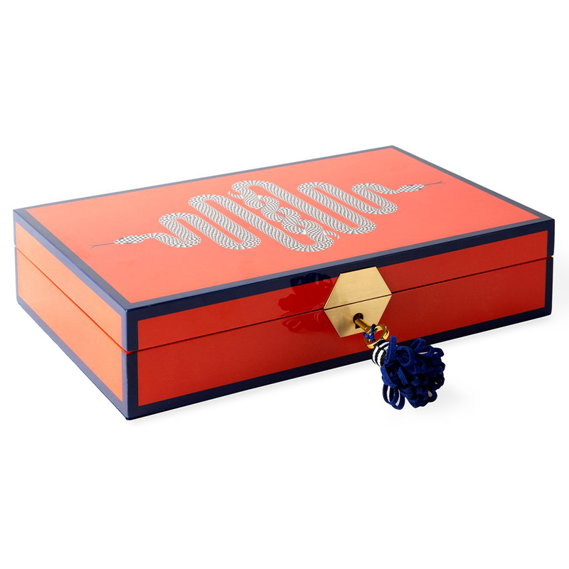 Шкатулка EDEN LACQUER JEWELRY BOX Jonathan Adler Оранжевый Синий Золотой Белый Черный Шкатулка EDEN LACQUER JEWELRY BOX Jonathan Adler Оранжевый Синий Золотой Белый Черный в Челябинске | Loft Concept