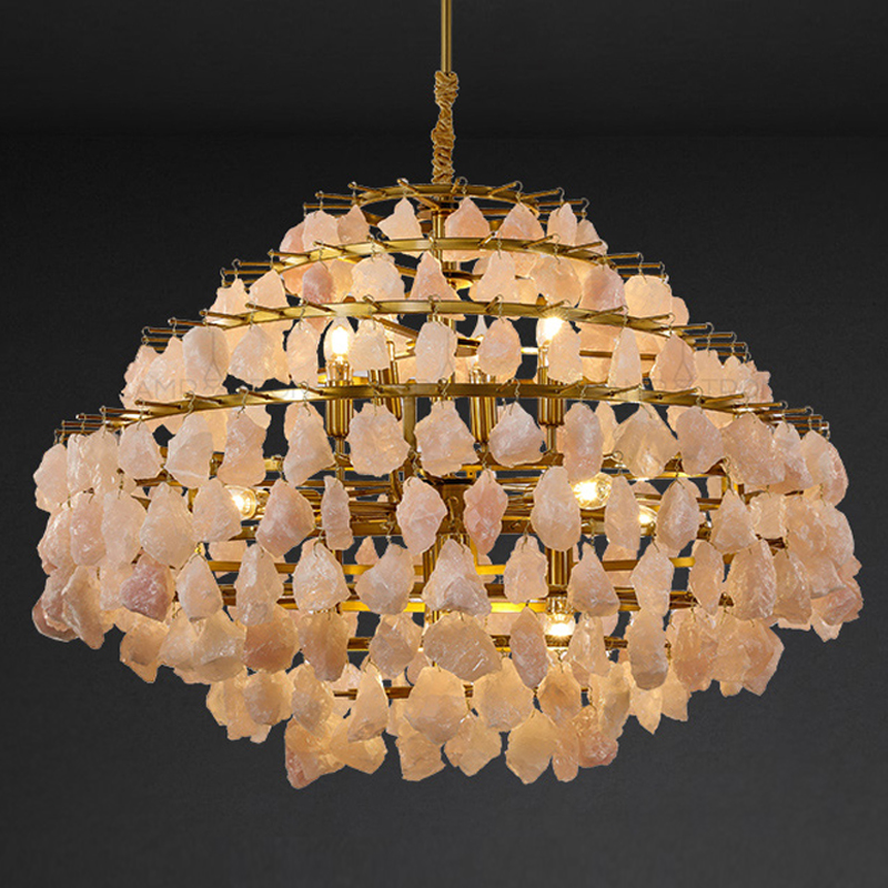 Hardis Pink stone Chandelier 82 Латунь Дымчатая Роза Hardis Pink stone Chandelier 82 Латунь Дымчатая Роза в Челябинске | Loft Concept