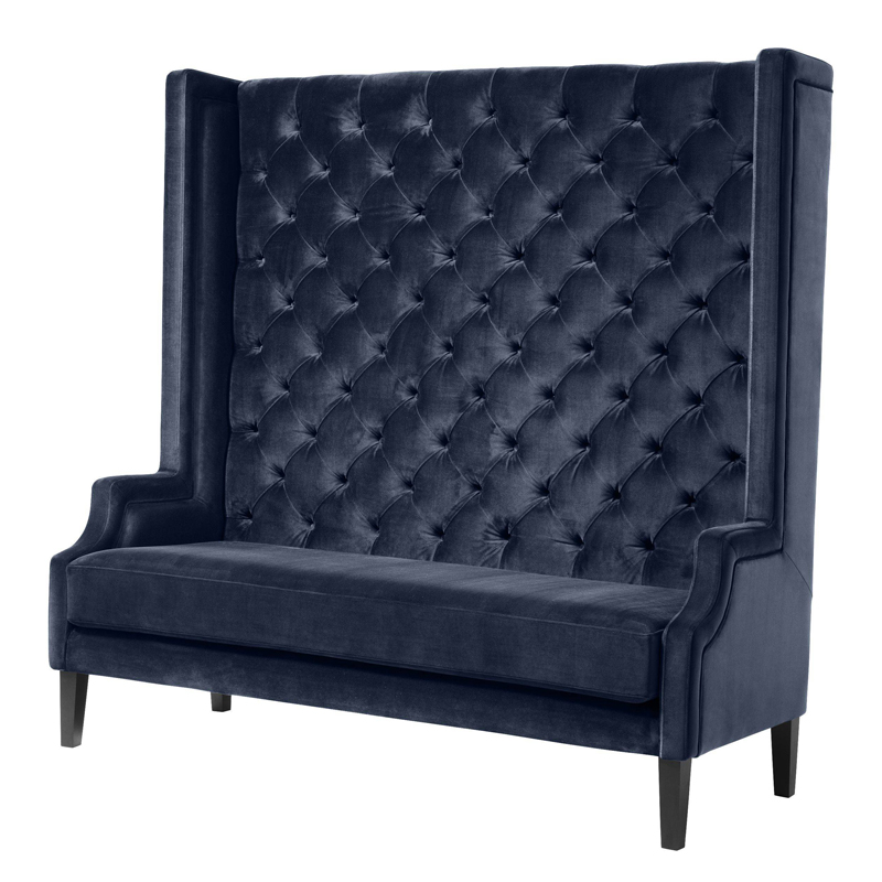 Диван Eichholtz Sofa Spectator midnight blue Синий Черный Диван Eichholtz Sofa Spectator midnight blue Синий Черный в Челябинске | Loft Concept