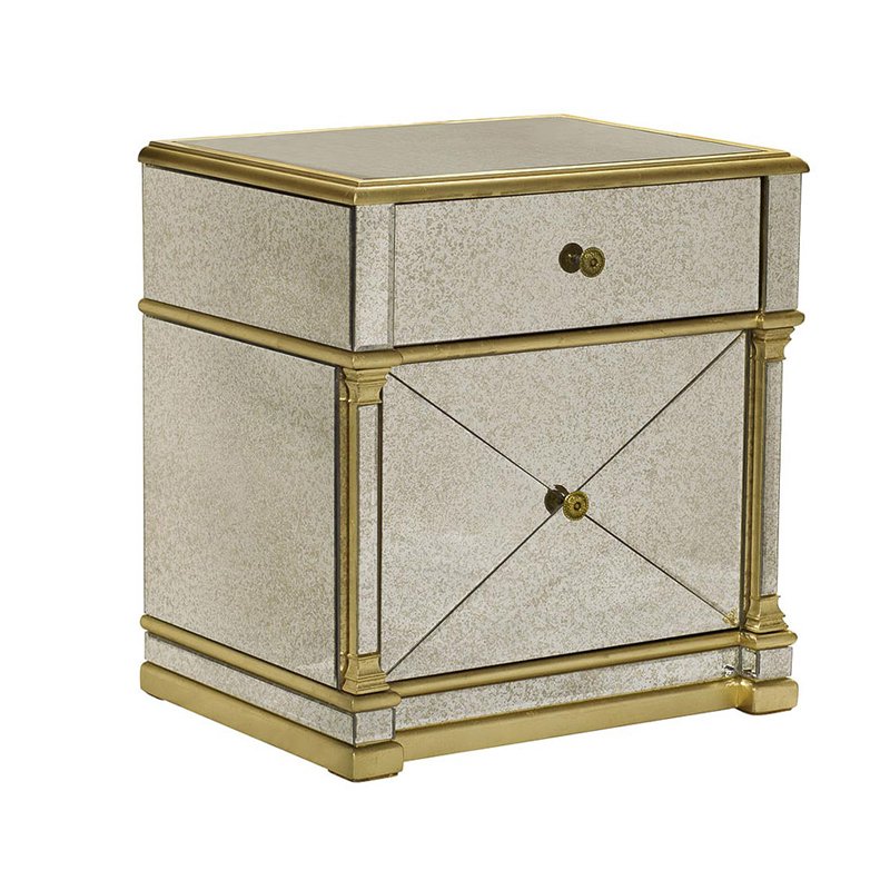 Комод зеркальный Mirrored Commode Aged Золотой в Челябинске | Loft Concept 