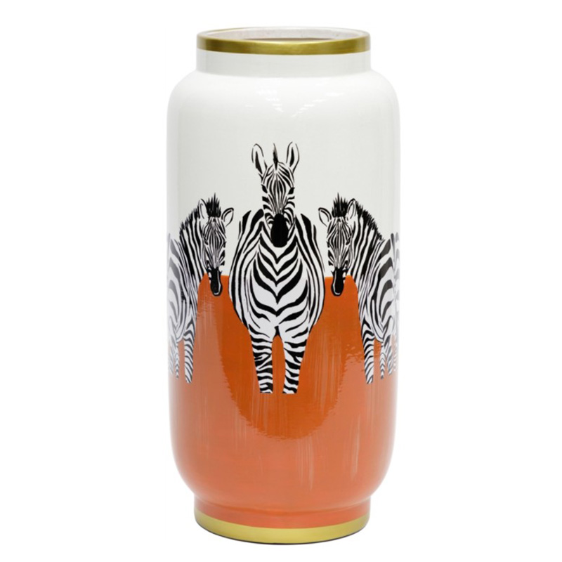 Ваза Zebra Vase white and orange Белый Черный Золотой Оранжевый в Челябинске | Loft Concept 