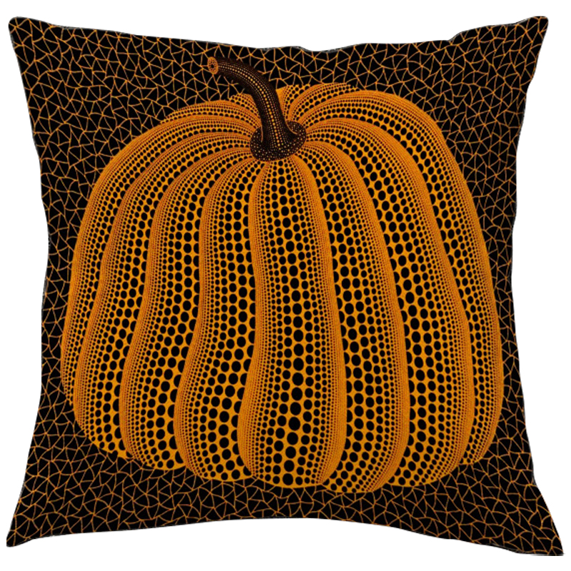 Декоративная подушка Yayoi Kusama Pumpkin Orange Черный Оранжевый Декоративная подушка Yayoi Kusama Pumpkin Orange Черный Оранжевый в Челябинске | Loft Concept