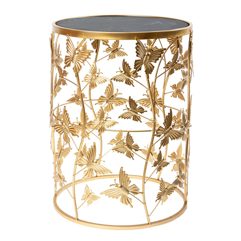 Приставной стол Gold Butterfly чёрный мрамор Золотой Черный Мрамор Nero Приставной стол Gold Butterfly чёрный мрамор Золотой Черный Мрамор Nero в Челябинске | Loft Concept
