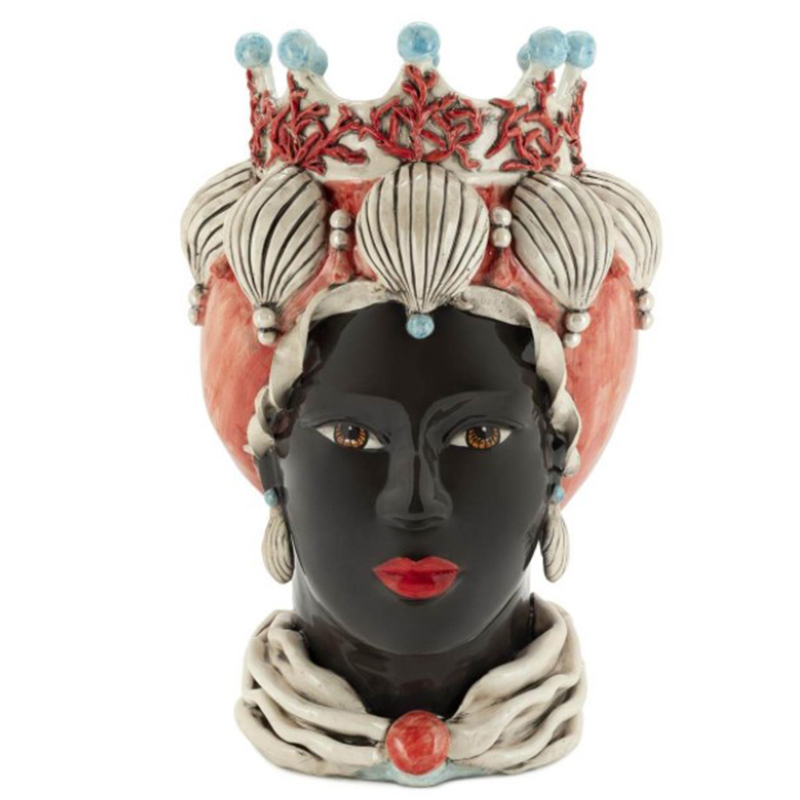 Ваза VASE MORO LADY CORAL Черный Мульти Ваза VASE MORO LADY CORAL Черный Мульти в Челябинске | Loft Concept