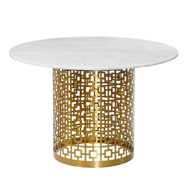 Обеденный стол Artesia Dining Table White Глянцевое золото Белый Обеденный стол Artesia Dining Table White Глянцевое золото Белый в Челябинске | Loft Concept