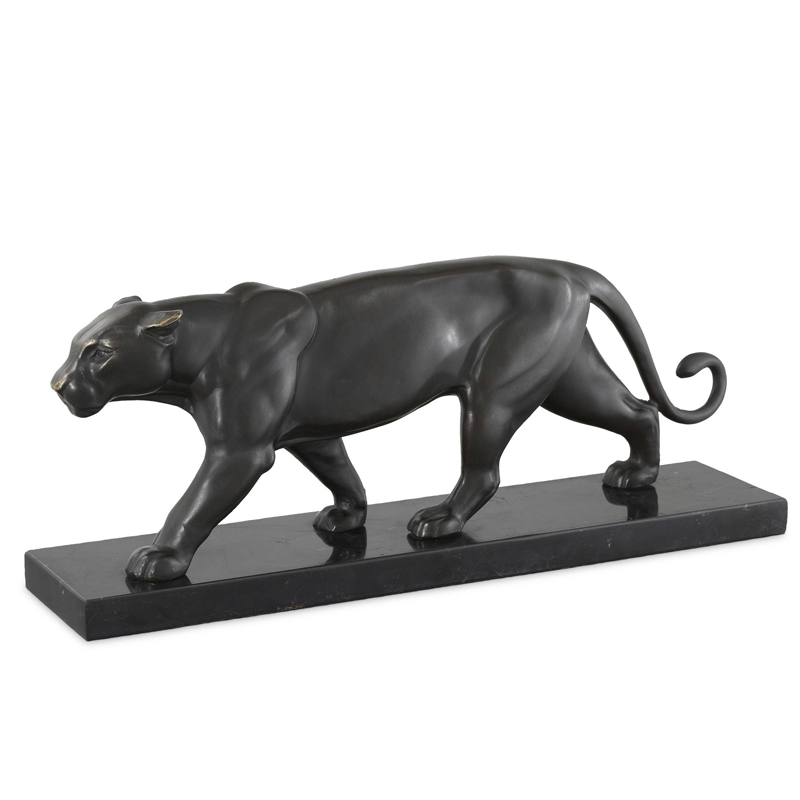 Статуэтка Eichholtz Panther on Marble Base Темная бронза Черный Статуэтка Eichholtz Panther on Marble Base Темная бронза Черный в Челябинске | Loft Concept