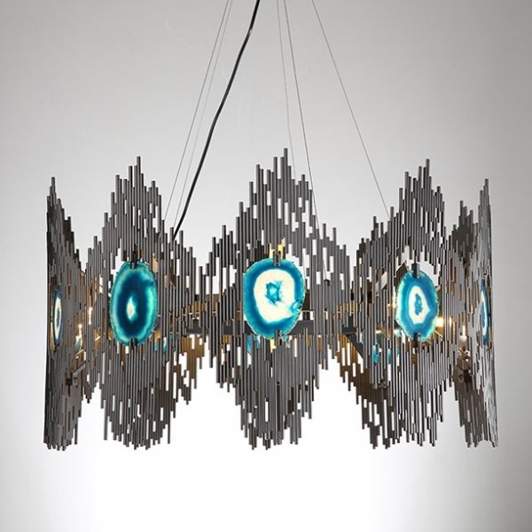 Люстра Calypso Chandelier 10 Золотой Графит Морская синь Люстра Calypso Chandelier 10 Золотой Графит Морская синь в Челябинске | Loft Concept
