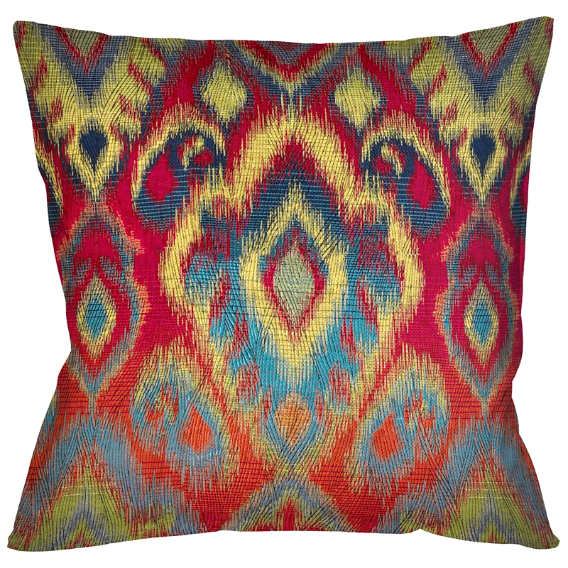 Декоративная подушка Ikat Pattern с разноцветным узором Мульти Декоративная подушка Ikat Pattern с разноцветным узором Мульти в Челябинске | Loft Concept