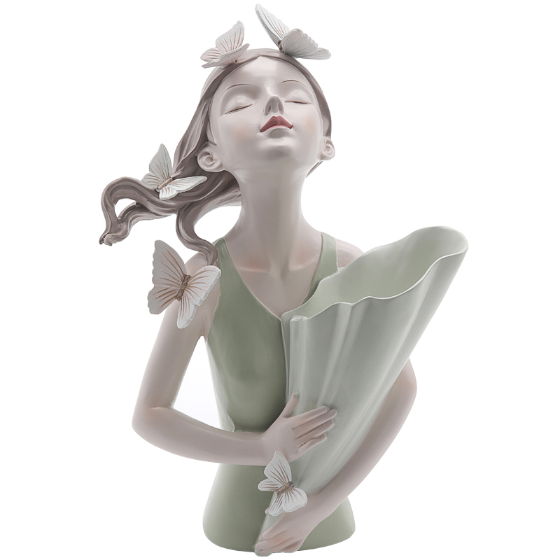 Статуэтка Butterfly Girl Vase Бежевый Белый Прозрачный зеленый Статуэтка Butterfly Girl Vase Бежевый Белый Прозрачный зеленый в Челябинске | Loft Concept