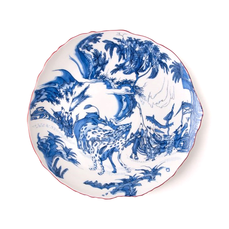 Тарелка Seletti Blue Chinoiserie Белый Синий в Челябинске | Loft Concept 