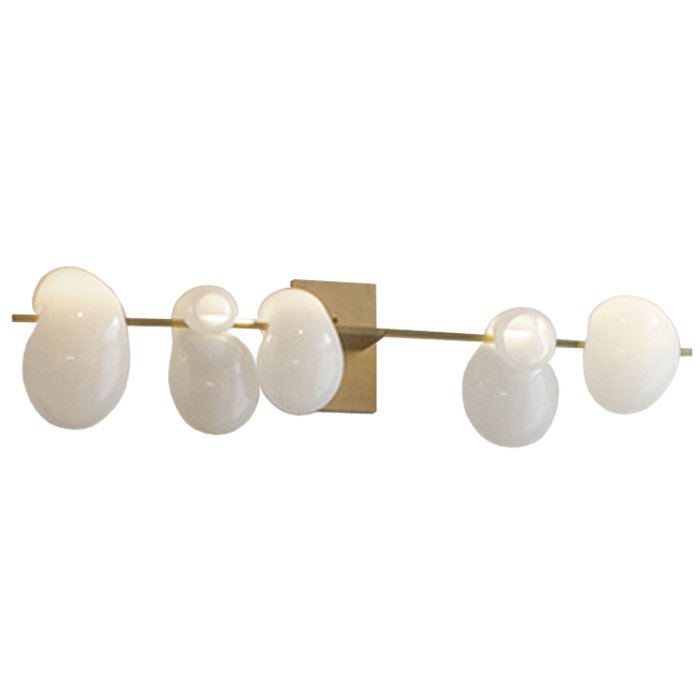 Бра White glass trap 5 Wall Lamp Прозрачный белый Золотой Бра White glass trap 5 Wall Lamp Прозрачный белый Золотой в Челябинске | Loft Concept