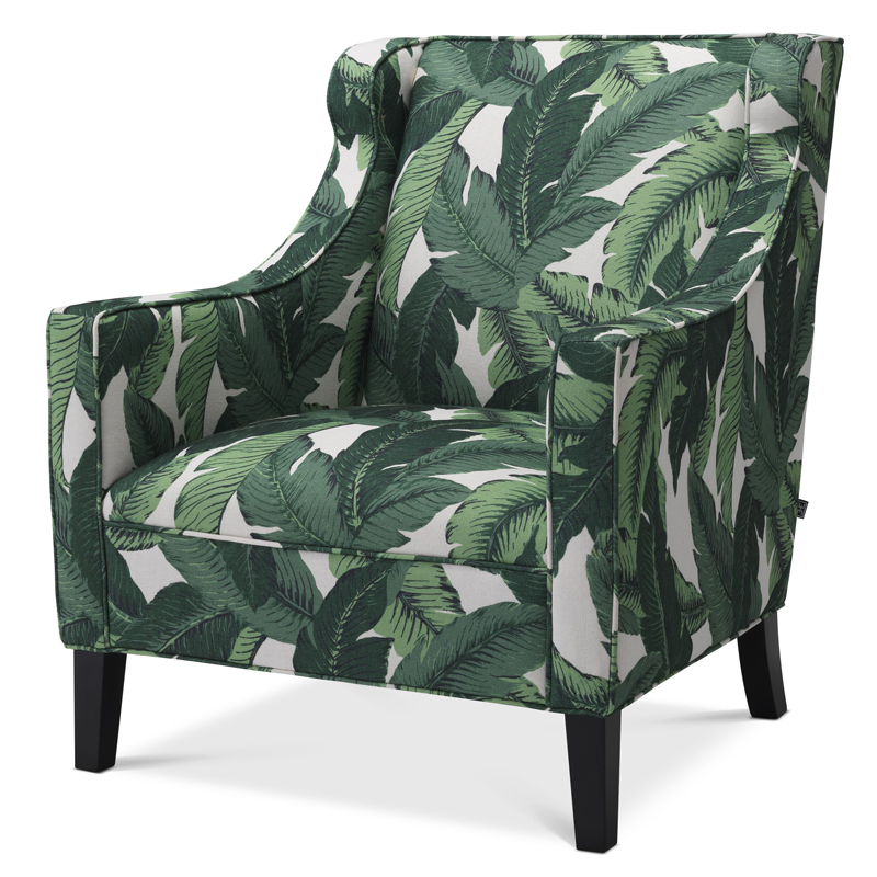 Кресло Eichholtz Chair Jenner Mustique green Зеленый Черный Кресло Eichholtz Chair Jenner Mustique green Зеленый Черный в Челябинске | Loft Concept