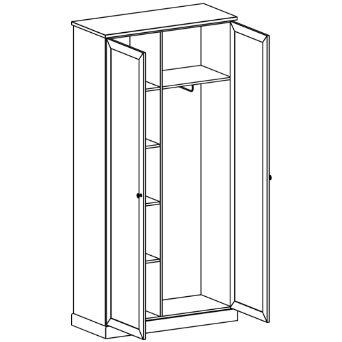 Двухдверный шкаф с зеркальными дверцами Percent Closet Двухдверный шкаф с зеркальными дверцами Percent Closet в Челябинске