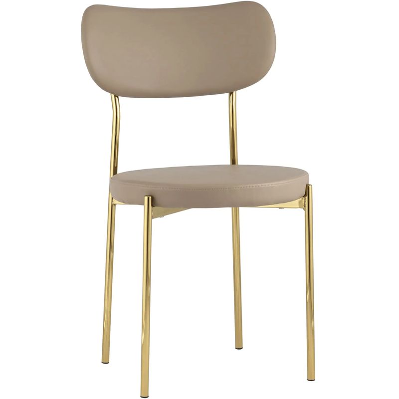 Стул Alfie Chair Золотые ножки Бежевая Экокожа Бежевый Золотой Стул Alfie Chair Золотые ножки Бежевая Экокожа Бежевый Золотой в Челябинске | Loft Concept