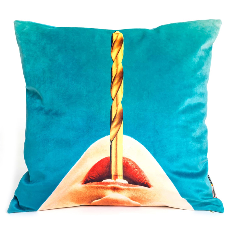 Подушка Seletti Cushion Drill Design Toiletpaper Бирюзовый Подушка Seletti Cushion Drill Design Toiletpaper Бирюзовый в Челябинске | Loft Concept