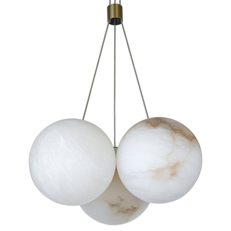 Люстра из трех шариков из натурального мрамора Marble Balls Lamp Белый Мрамор Bianco Люстра из трех шариков из натурального мрамора Marble Balls Lamp Белый Мрамор Bianco в Челябинске | Loft Concept