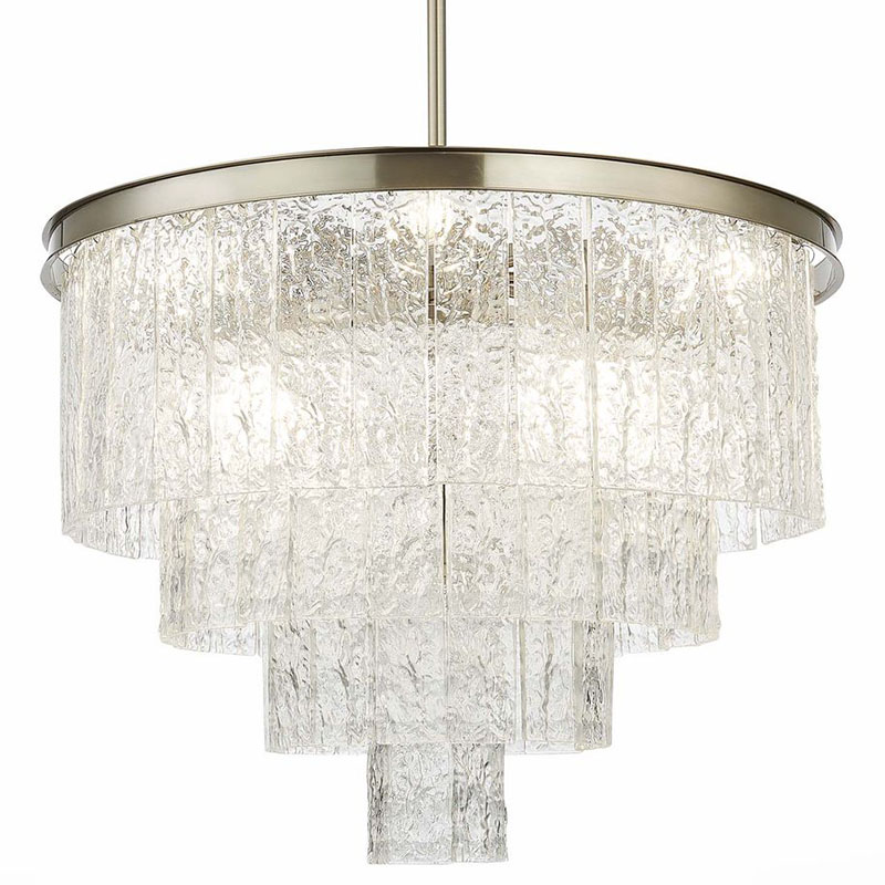 Люстра Renea Textured Glass Chandelier Nickel D60 Никель Прозрачное Стекло Люстра Renea Textured Glass Chandelier Nickel D60 Никель Прозрачное Стекло в Челябинске | Loft Concept