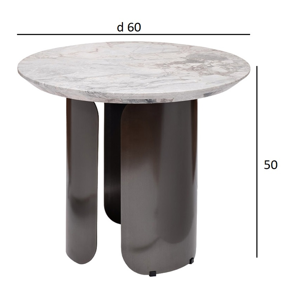 Столик журнальный круглый с мраморной столешницей Gray Marble Table Столик журнальный круглый с мраморной столешницей Gray Marble Table в Челябинске