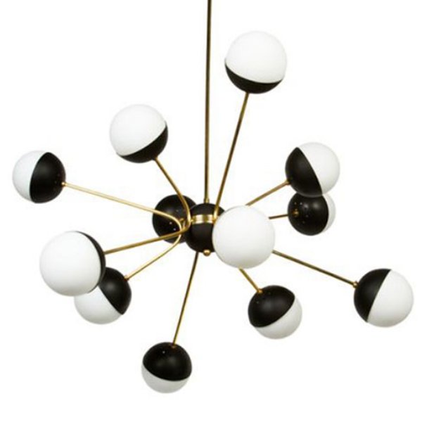 Люстра Rewire Custom Orb Chandelier  Черный Латунь Прозрачный белый в Челябинске | Loft Concept 