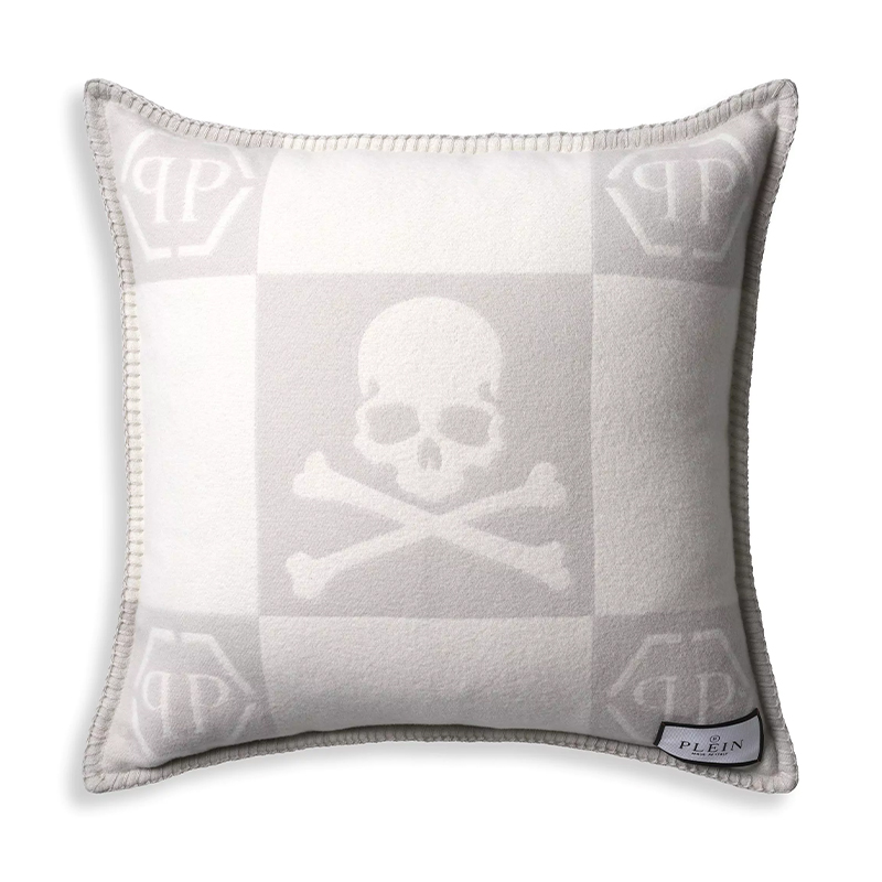 Подушка Philipp Plein Cushion Cashmere Skull 45 x 45 Grey Серый Белый Подушка Philipp Plein Cushion Cashmere Skull 45 x 45 Grey Серый Белый в Челябинске | Loft Concept