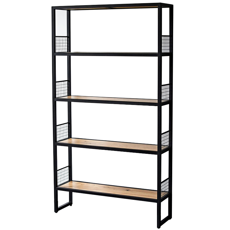 Стеллаж Richie Industrial Metal Rust Rack Древесина Черный в Челябинске | Loft Concept 