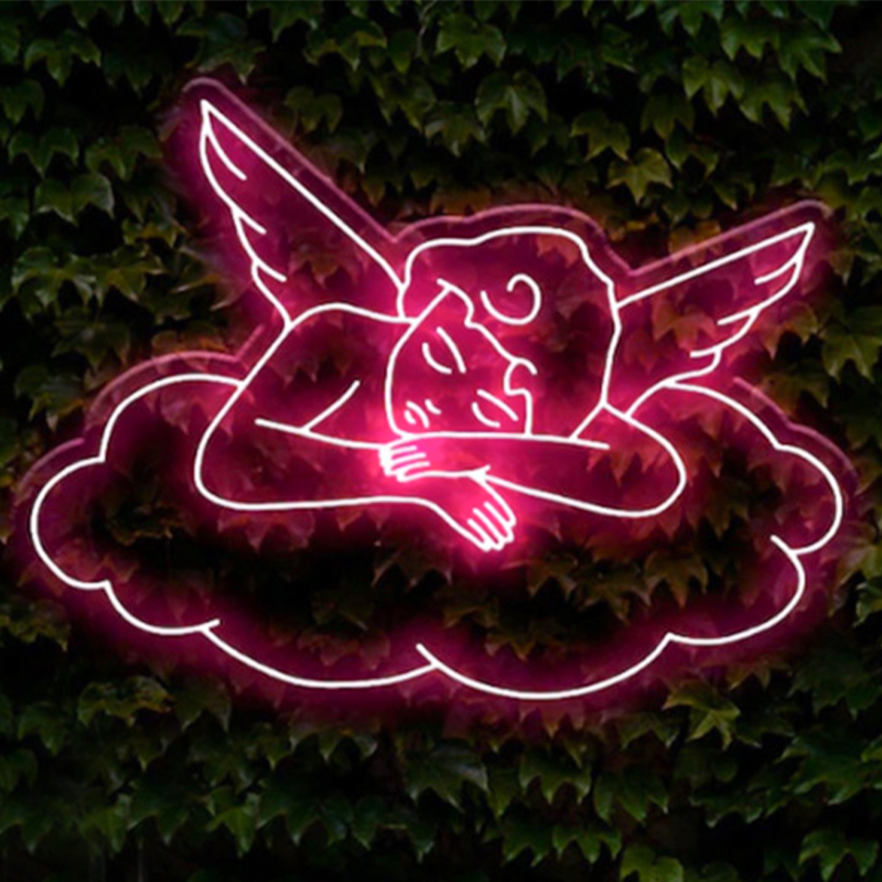 Неоновая настенная лампа Sleeping Angel Neon Wall Lamp Розовый Прозрачный Розовый Неоновая настенная лампа Sleeping Angel Neon Wall Lamp Розовый Прозрачный Розовый в Челябинске | Loft Concept