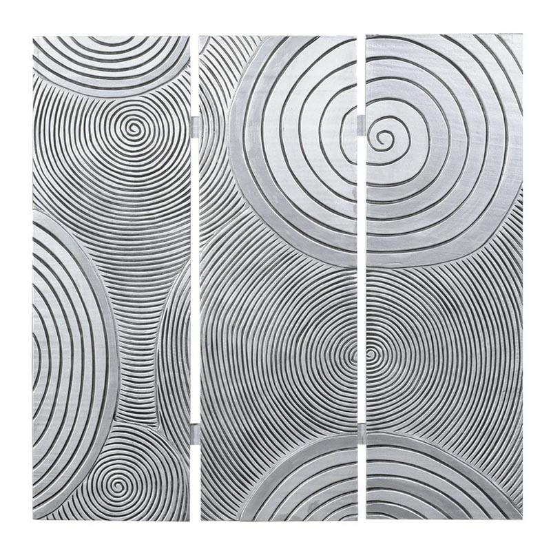 Панно Hypnotizing Spirals Серебряный Черный Панно Hypnotizing Spirals Серебряный Черный в Челябинске | Loft Concept