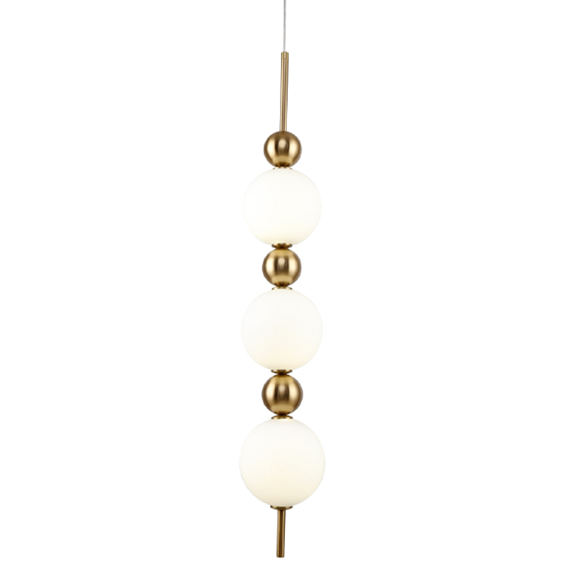 Подвесной светильник PEARLS SUSPENSION 3 Лампы Белый Латунь Подвесной светильник PEARLS SUSPENSION 3 Лампы Белый Латунь в Челябинске | Loft Concept