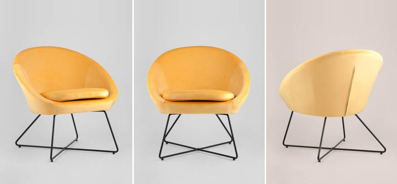 Кресло Avital оранжевый велюр - фото