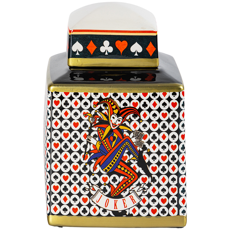 Ваза с крышкой Joker Poker Collection Vase Мульти Черно-белый Красный Золотой Ваза с крышкой Joker Poker Collection Vase Мульти Черно-белый Красный Золотой в Челябинске | Loft Concept
