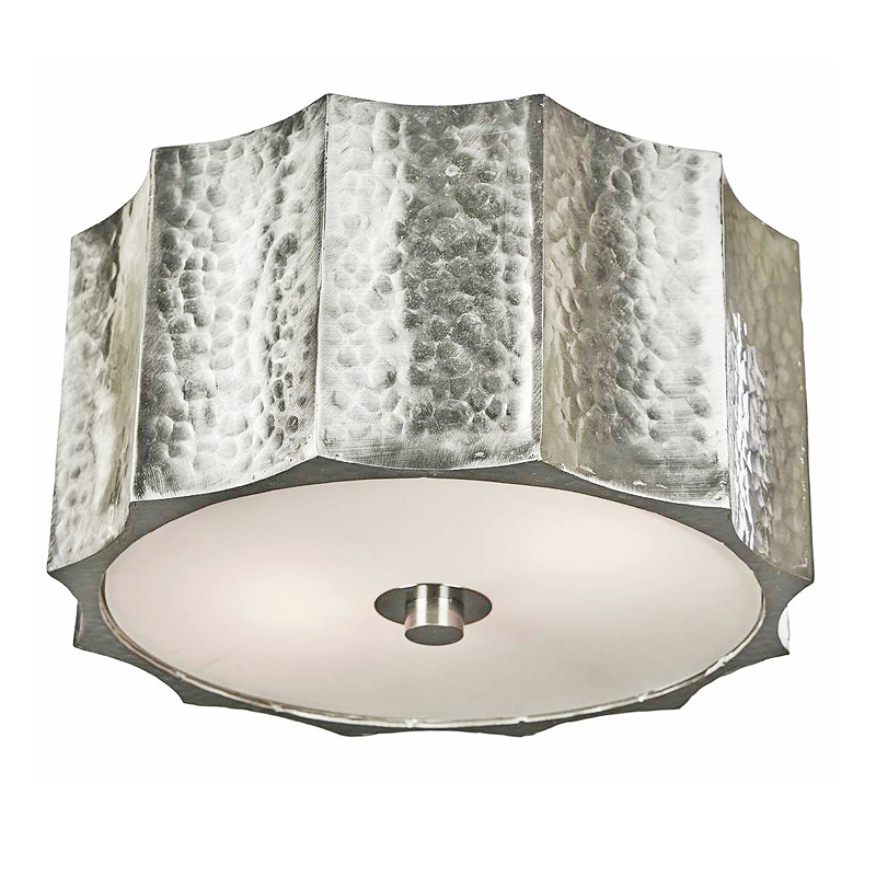 Потолочный светильник Grooved Nickel Drum Никель в Челябинске | Loft Concept 