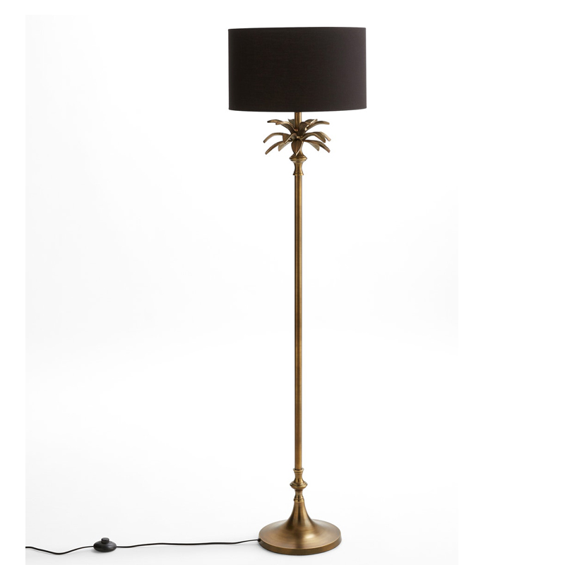 Торшер Palm Black Lampshade Латунь Черный Торшер Palm Black Lampshade Латунь Черный в Челябинске | Loft Concept