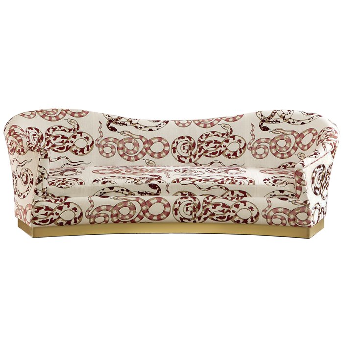 Диван KELLY SOFA Venimeuses Snake Embroidery Белый в Челябинске | Loft Concept 