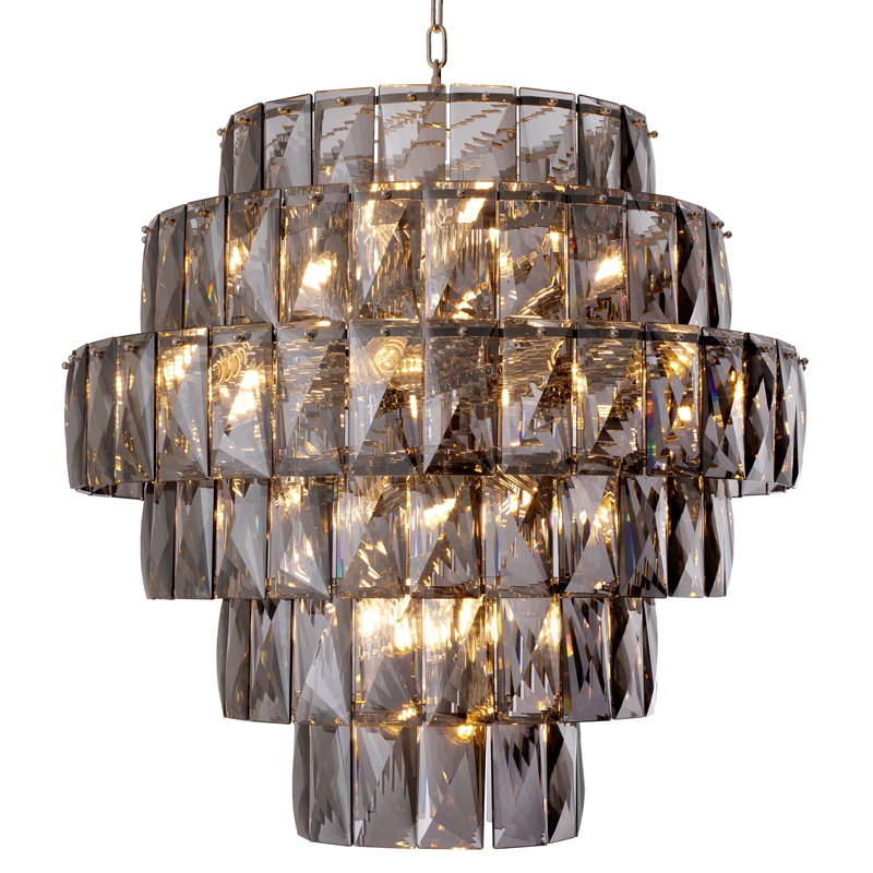 Люстра Eichholtz Chandelier Amazone L smoke Никель Стекло Смок Люстра Eichholtz Chandelier Amazone L smoke Никель Стекло Смок в Челябинске | Loft Concept