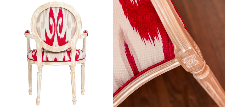 Стул с подлокотниками Ikat Pattern Красный Стул с подлокотниками Ikat Pattern Красный - Loft-Concept в Челябинске
