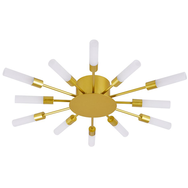 Потолочный светильник Aiden Ceiling Lamp 12 Белый Золотой Потолочный светильник Aiden Ceiling Lamp 12 Белый Золотой в Челябинске | Loft Concept