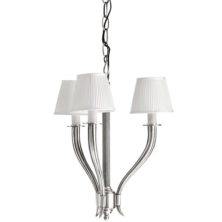 Люстра Eichholtz Chandelier Mayflower 3 Белый Нержавеющая сталь Люстра Eichholtz Chandelier Mayflower 3 Белый Нержавеющая сталь в Челябинске | Loft Concept