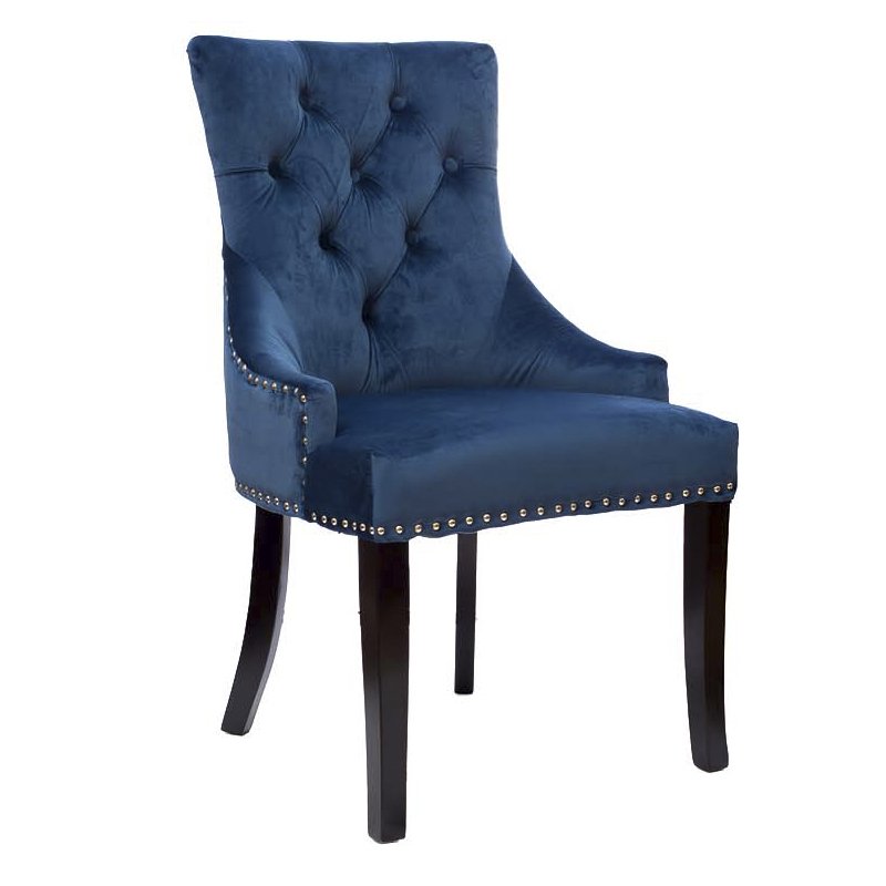 Стул Cozy Blue Chair Темно-синий Хром Черный Стул Cozy Blue Chair Темно-синий Хром Черный в Челябинске | Loft Concept