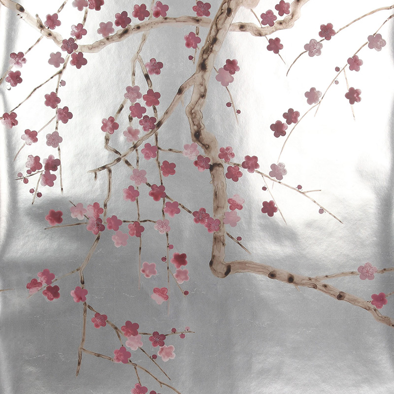 Обои ручная роспись Plum Blossom Blossom on Tarnished Silver gilded paper Обои ручная роспись Plum Blossom Blossom on Tarnished Silver gilded paper в Челябинске | Loft Concept