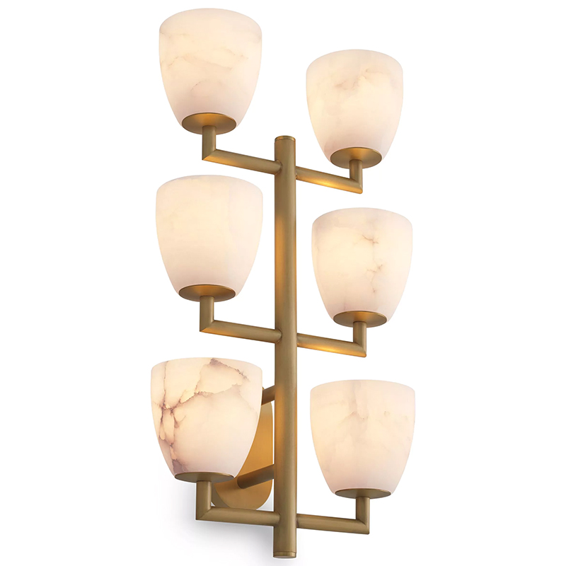 Настенный светильник Eichholtz Wall Lamp Valerius Латунь Белый Мрамор Bianco ivory ( слоновая кость ) Настенный светильник Eichholtz Wall Lamp Valerius Латунь Белый Мрамор Bianco ivory ( слоновая кость ) в Челябинске | Loft Concept