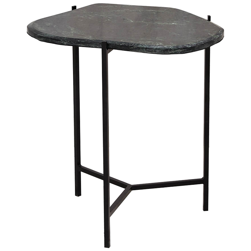 Приставной стол с каменной столешницей Tuan Side Table Черный Малахит (зеленый) Приставной стол с каменной столешницей Tuan Side Table Черный Малахит (зеленый) в Челябинске | Loft Concept