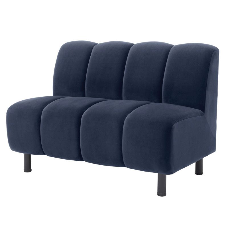 Диван Eichholtz Sofa Hillman I Сапфирово-синий Черный в Челябинске | Loft Concept 