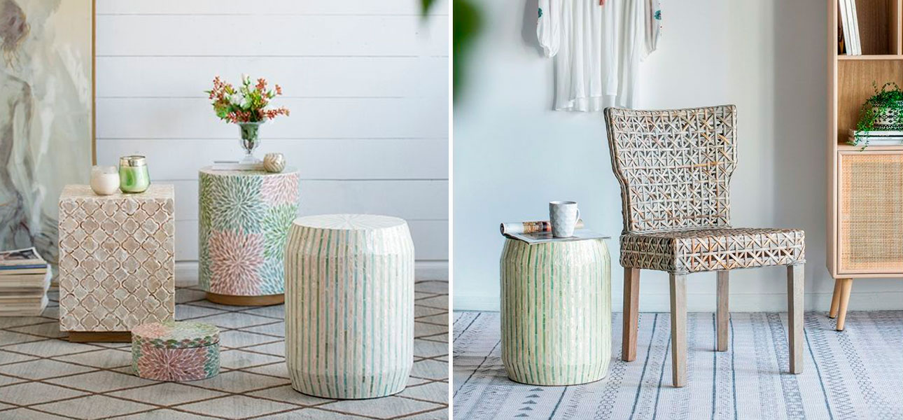 Столик из перламутра мозаика Lillian - фото