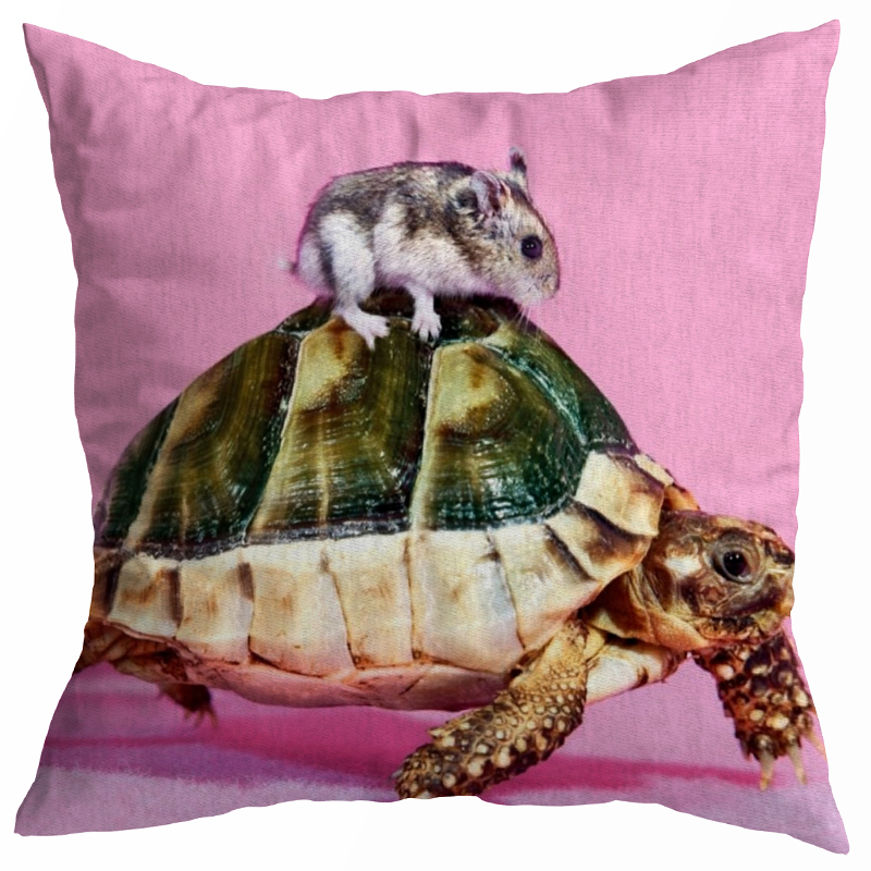 Декоративная подушка Seletti Cushion Mouse and Turtle Розовый Зеленый Серый Декоративная подушка Seletti Cushion Mouse and Turtle Розовый Зеленый Серый в Челябинске | Loft Concept